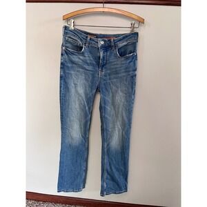 Pilcro and the Letterpress Blue Medium Wash Straight Leg Jeans Womens 28